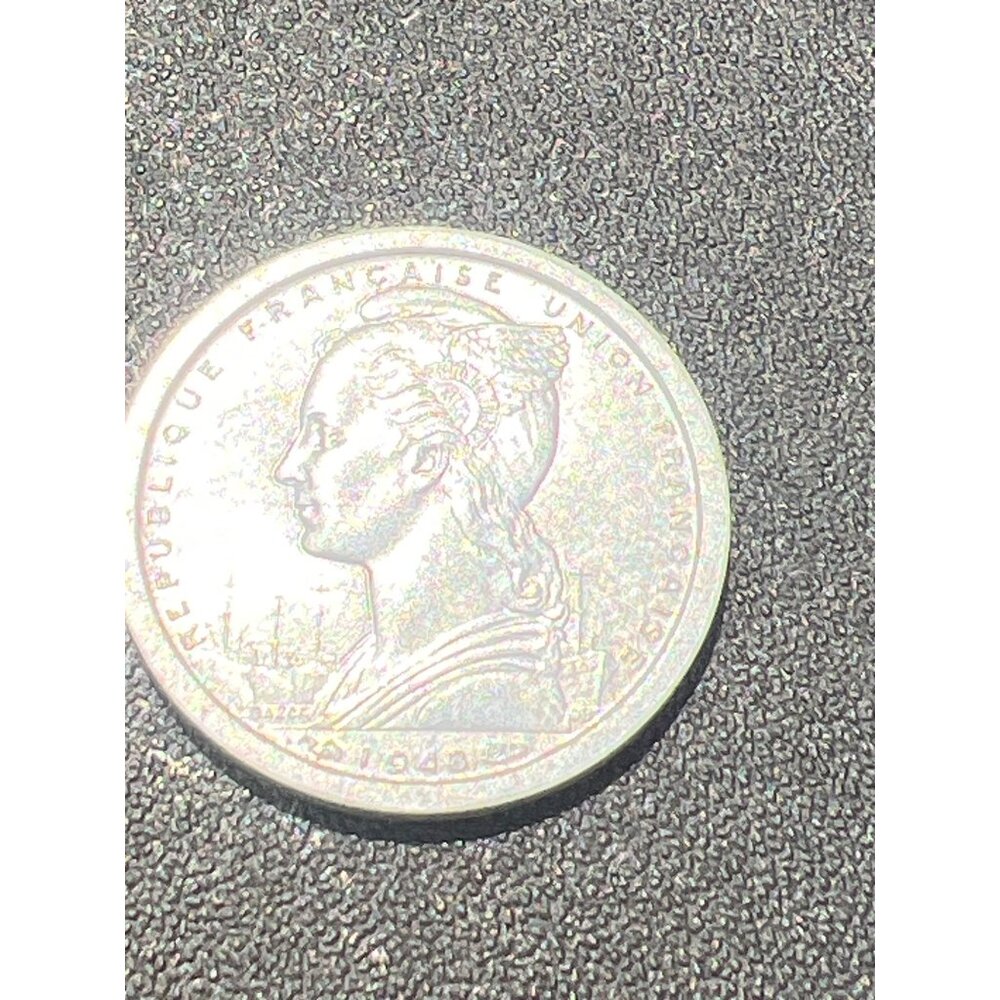 1948 French West Africa Cameroon 1 Franc Coin With Antelope Design